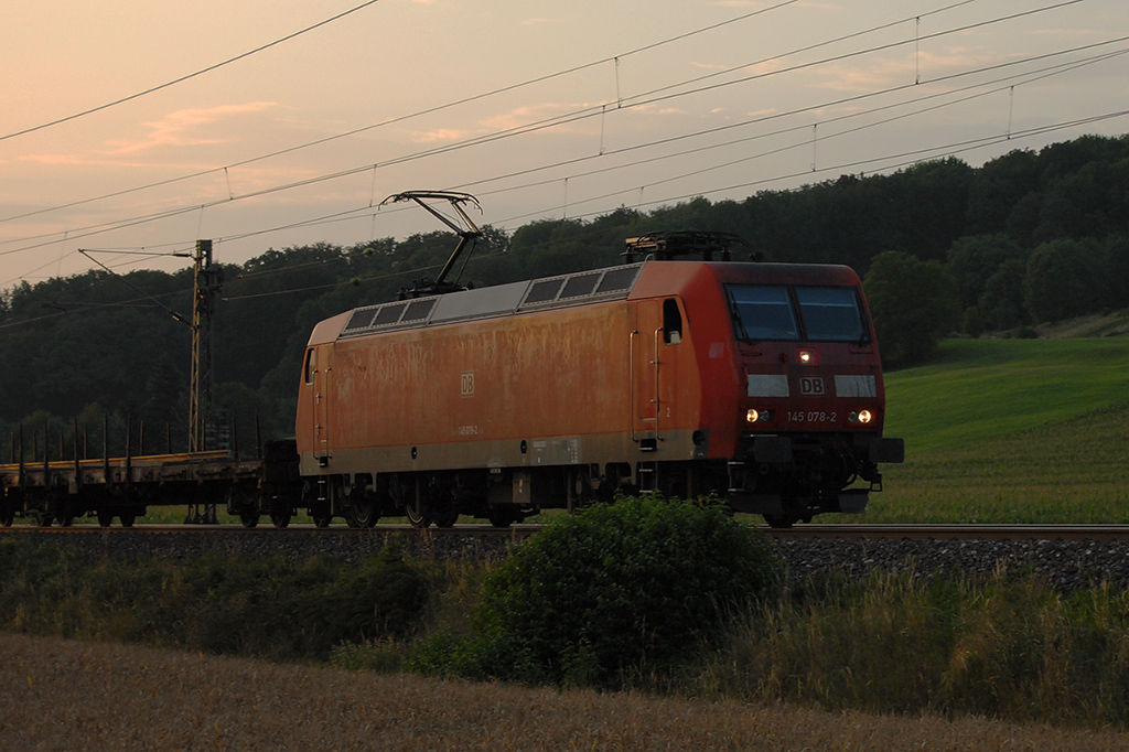 29.07.2017 Streckenabschnitt Uhingen 145 078-2, am Ende eines heißen Sommertages