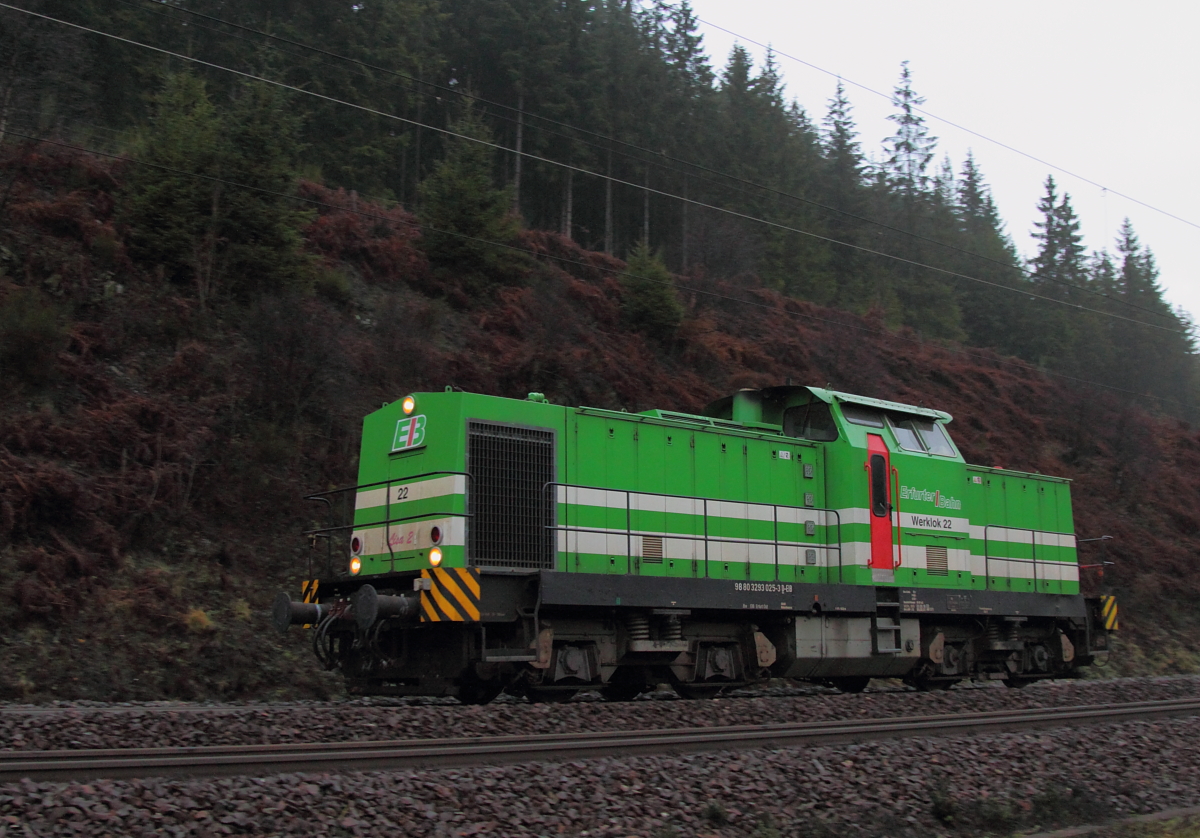 293 025-3 EIB  Lisa 2  bei Steinbach im Frankenwald am 03.12.2015.