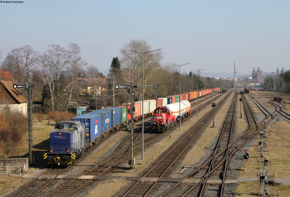 293 515-3 und 261 079-8 in Aschaffenburg Hafen 28.2.18