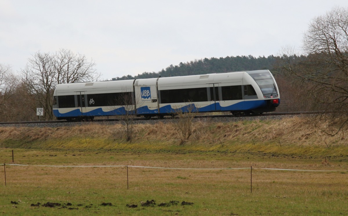 29.3.2015 UBB aus Züssow kurz vor Einfahrt in Heringsdorf