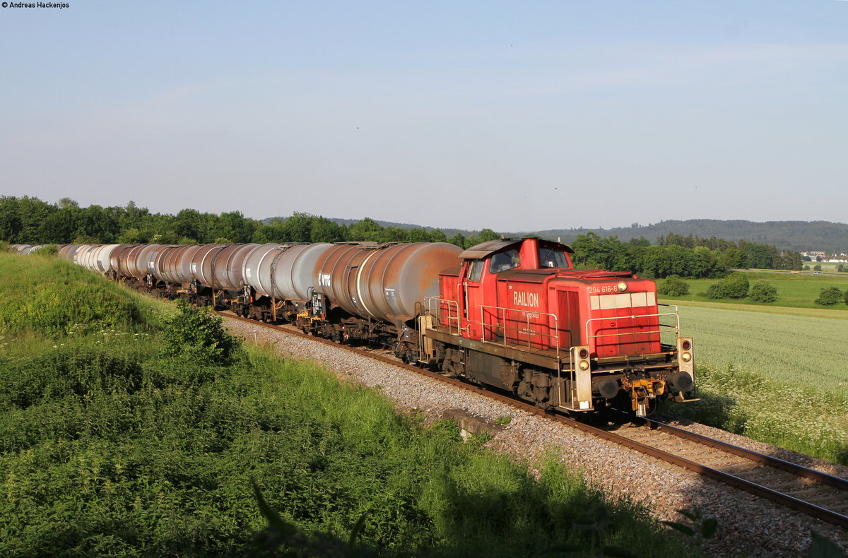 294 616-8 mit dem GC 60245 (Rammelswiesen-Villingen(Schwarzw)) bei Zollhaus 25.6.19