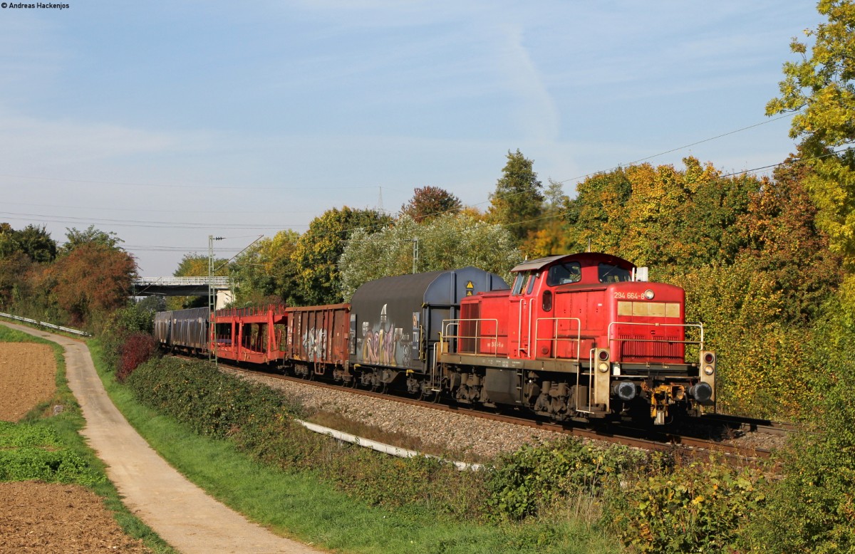 294 664-8 mit dem EK 56073 (Illingen-Kornwestheim Rbf) bei Ellental 12.10.15