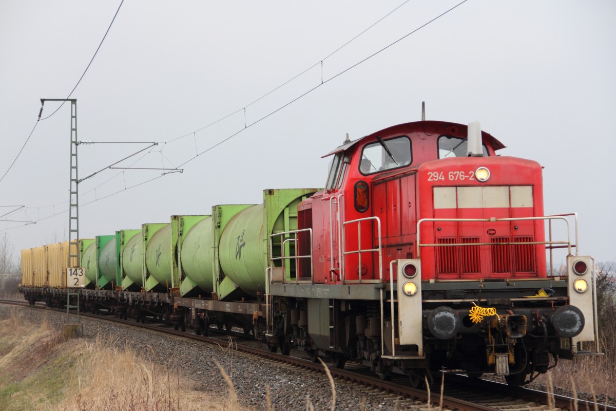 294 676-2 DB Schenker bei Ebersdorf am 04.03.2014.