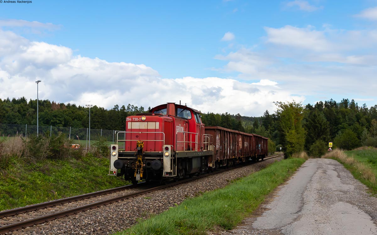 294 730-8 mit dem EZK 68328 (Rottweil - Villingen(Schwarzw)) bei Lauffen 10.9.22