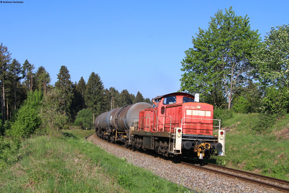 294 790-1 mit dem GC 68309 (Villingen(Schwarzw)-Rammelswiesen) bei Zollhaus 16.5.20