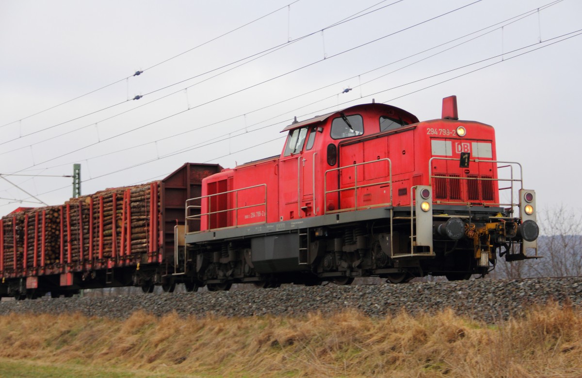 294 793-2 DB Schenker Rail bei Reundorf am 11.02.2015.