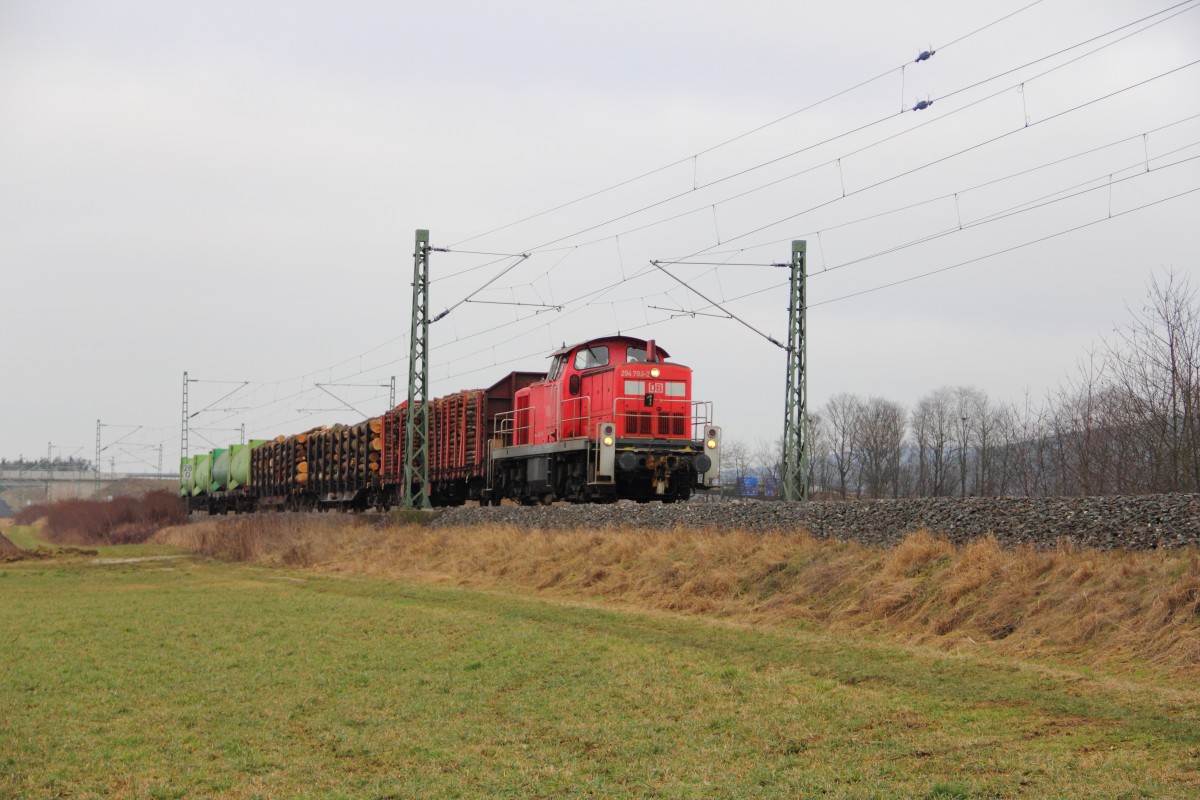294 793-2 DB Schenker Rail bei Reundorf mit der bergabe aus Lichtenfels auf dem Weg nach Bamberg am 11.02.2015.