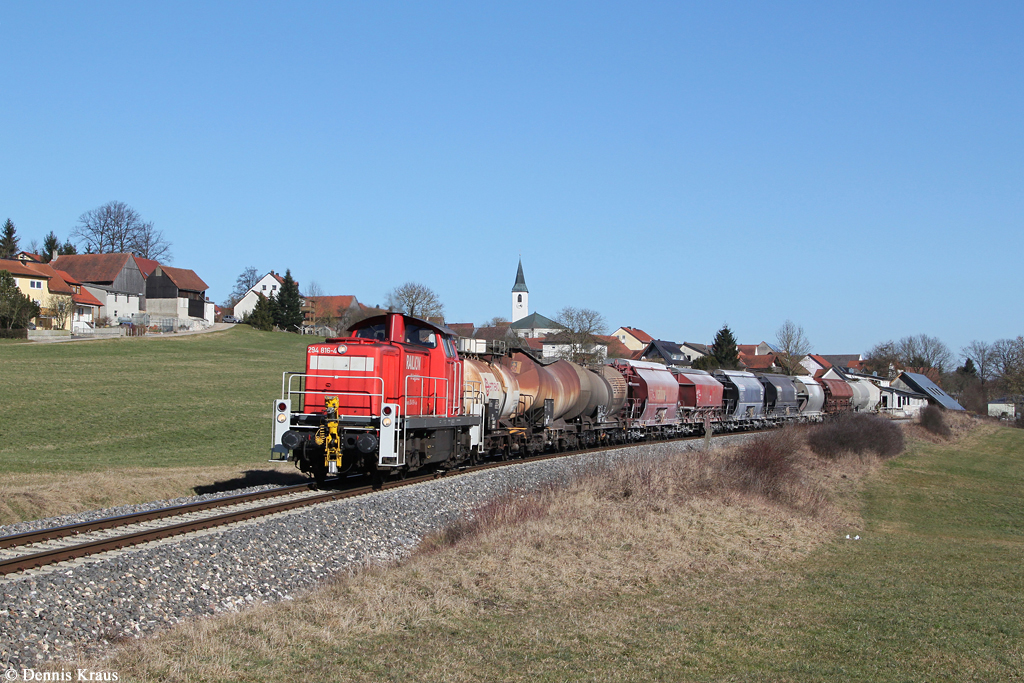 294 816 mit der Übergabe von Hirschau nach Amberg am 24.02.2014 in Gebenbach.