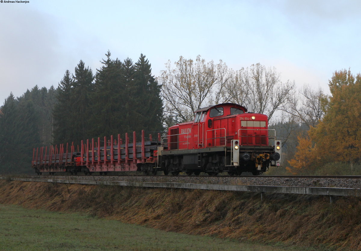 294 854-5 mit dem EK 55690 (Villingen(Schwarzw)-Rammelswiesen) bei Schwenningen 27.10.16
