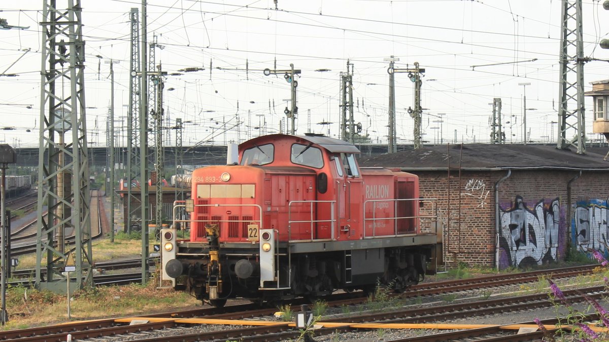 294 893-3 beim umsetzen am 21.07.2019 in Neuss fotografiert.