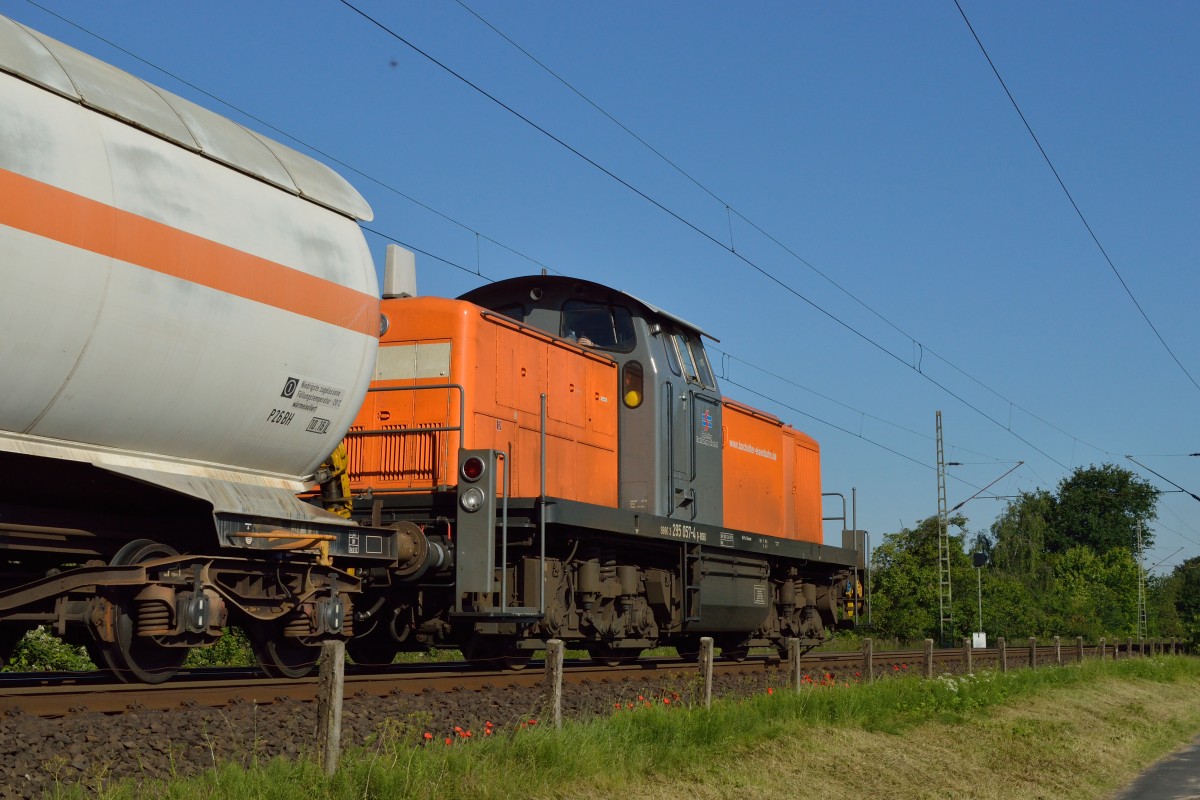 295 057-4 der Bocholter Eisenbahngesellschaft am 06.06.2014 in Voerde (Niederrhein).