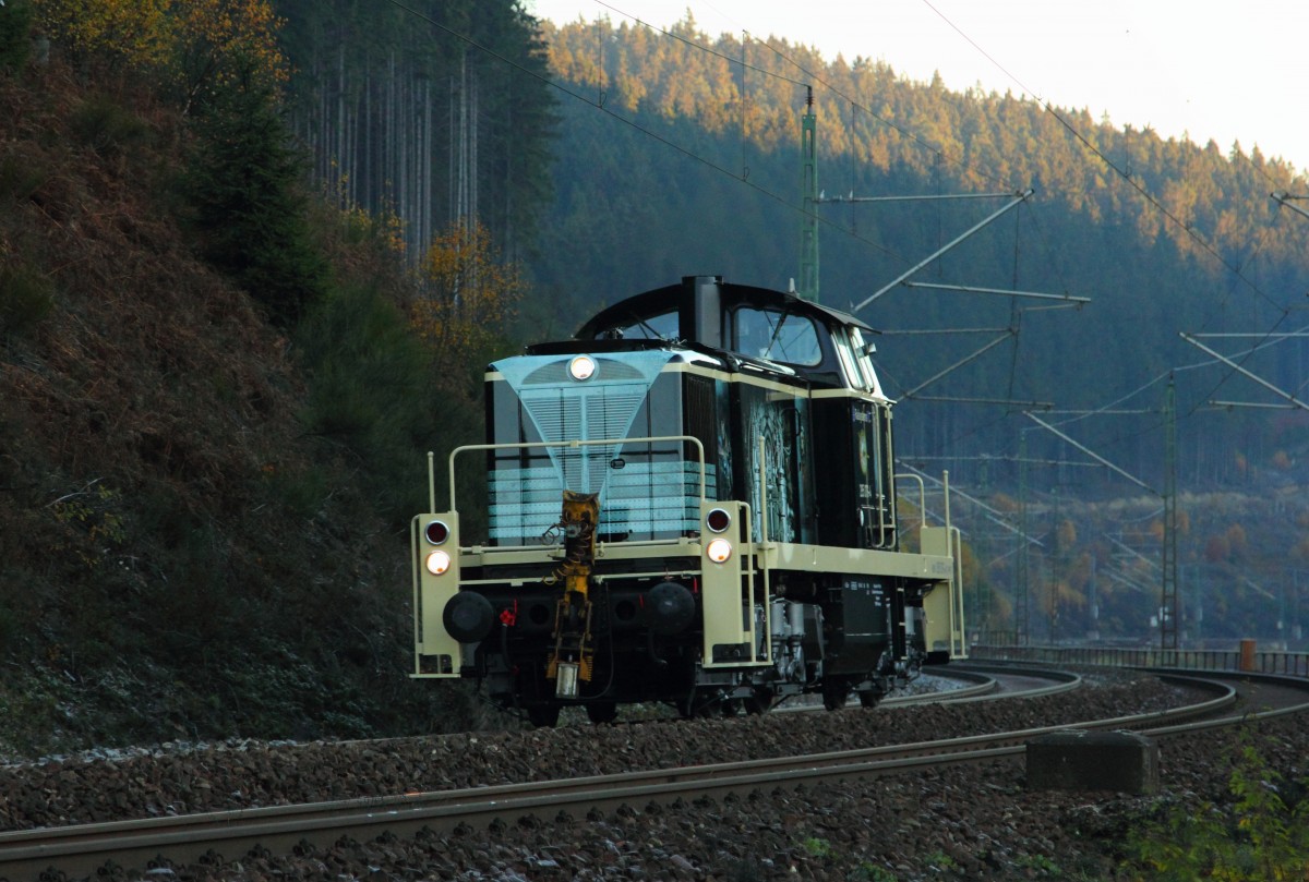 295 076-4 Railsystems RP auf der Frankenwaldrampe bei Steinbach am 03.11.2015.