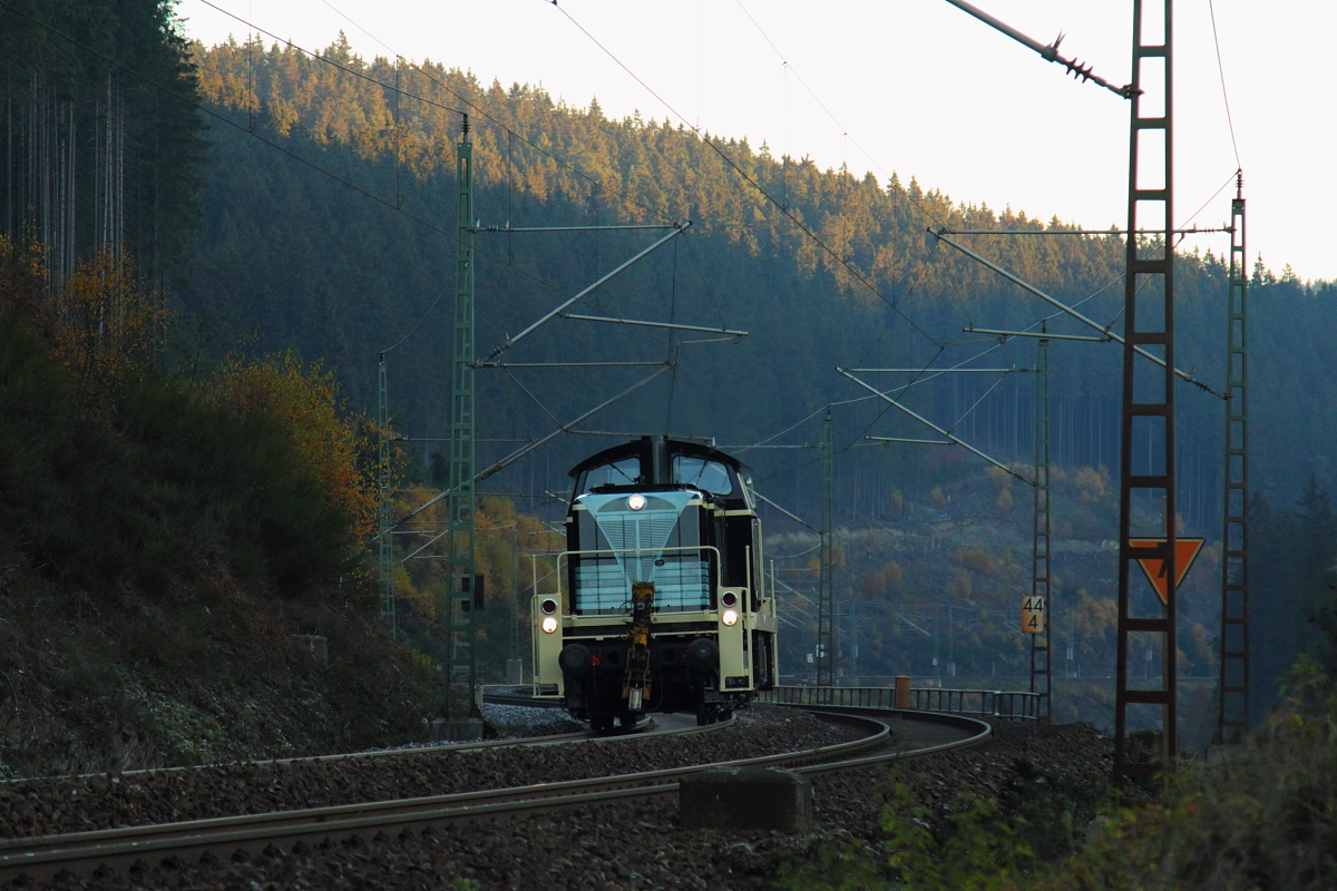 295 076-4 Railsystems RP im Frankenwald bei Steinbach am 03.11.2015.