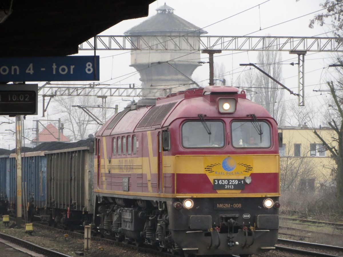 3 630 259-1 (M62M 08) der Rail Polska am 27. Februar 2015 in Kandrzin-Cosel (Kedzierzyn-Kozle)