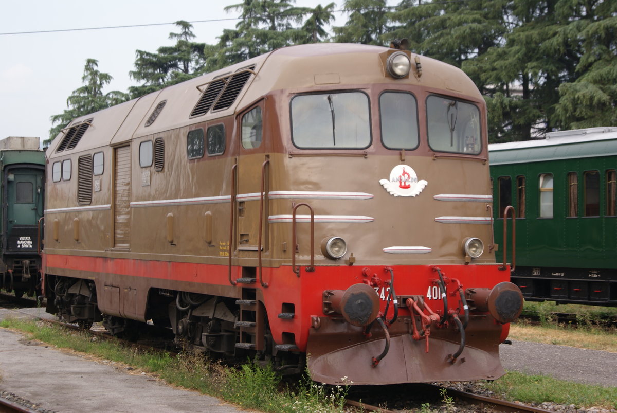 30 august 2016, diesel locomotive D 342.4010 at Pistoia depot, this locomotive is preserved for special trains