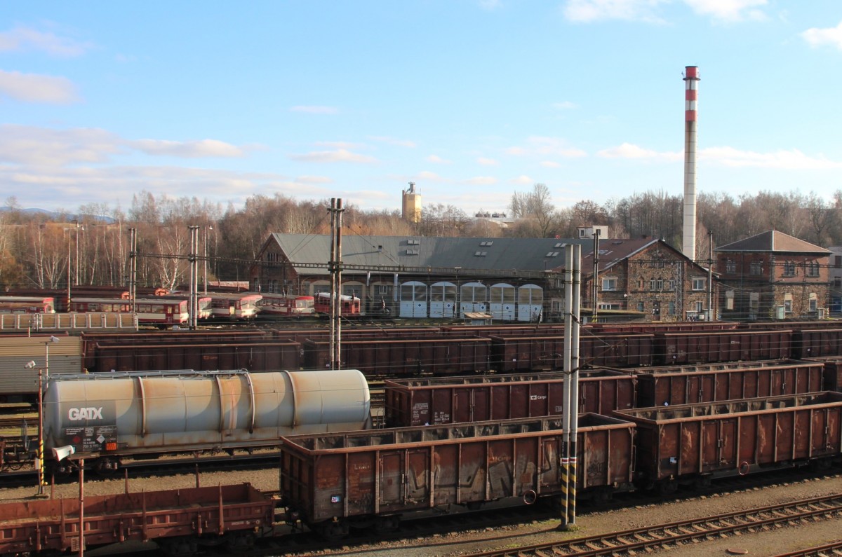 30.12.2013 Cheb / Eger. Blick auf Lokschuppen 