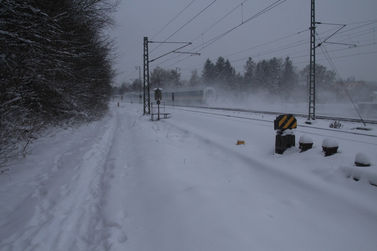 30.12.2014 bei München Moosach Blick auf KBS 930. 