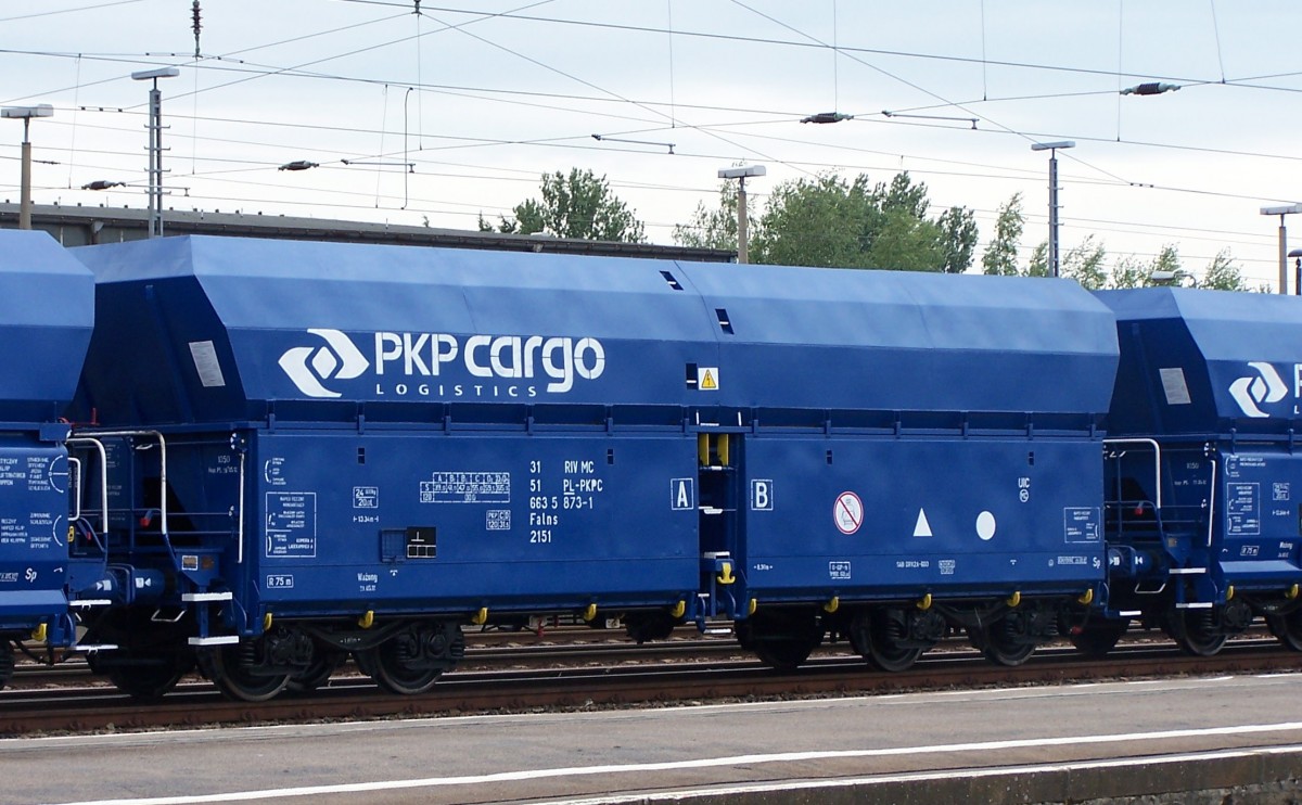 31 RIV MC 51 PL-PKPC 663 5 873-1 Falns 2151. Aufgenommen am 6.6.2012 in Cottbus. Solche Wagen kommen hier oft in Ganzzügen aus Polen- Vattenfall verheizt auch polnische Braunkohle.