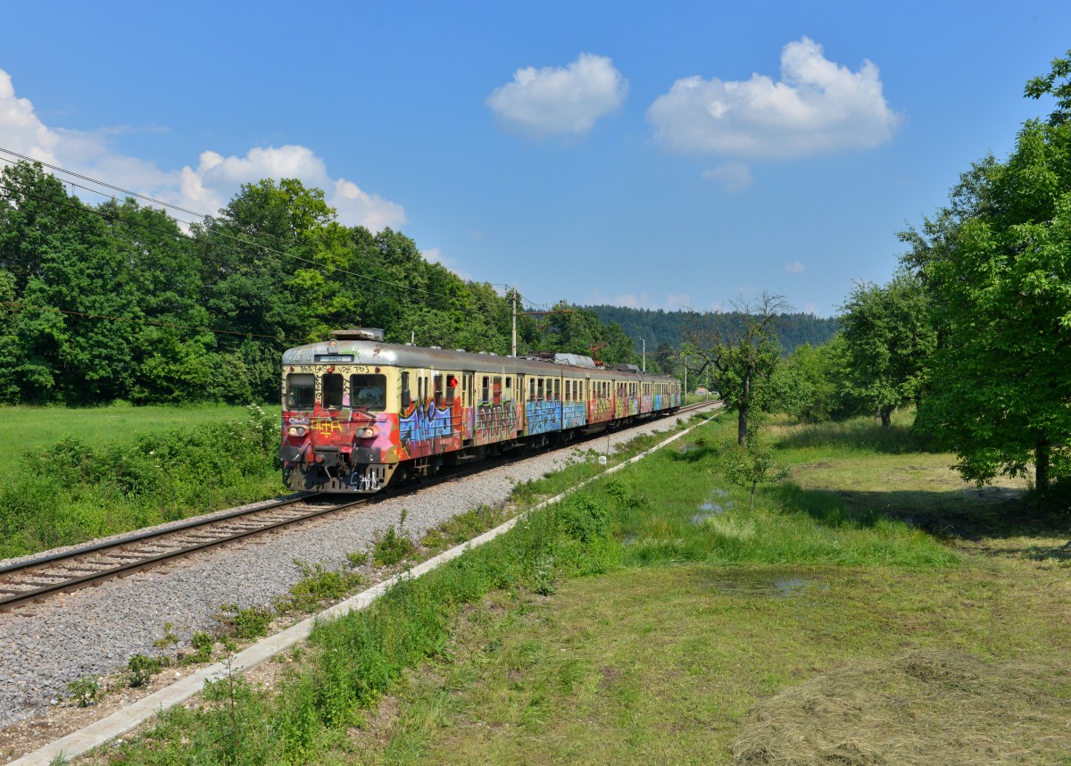315 207 als R nach Jesenice am 10.06.2015 bei Zaloše.