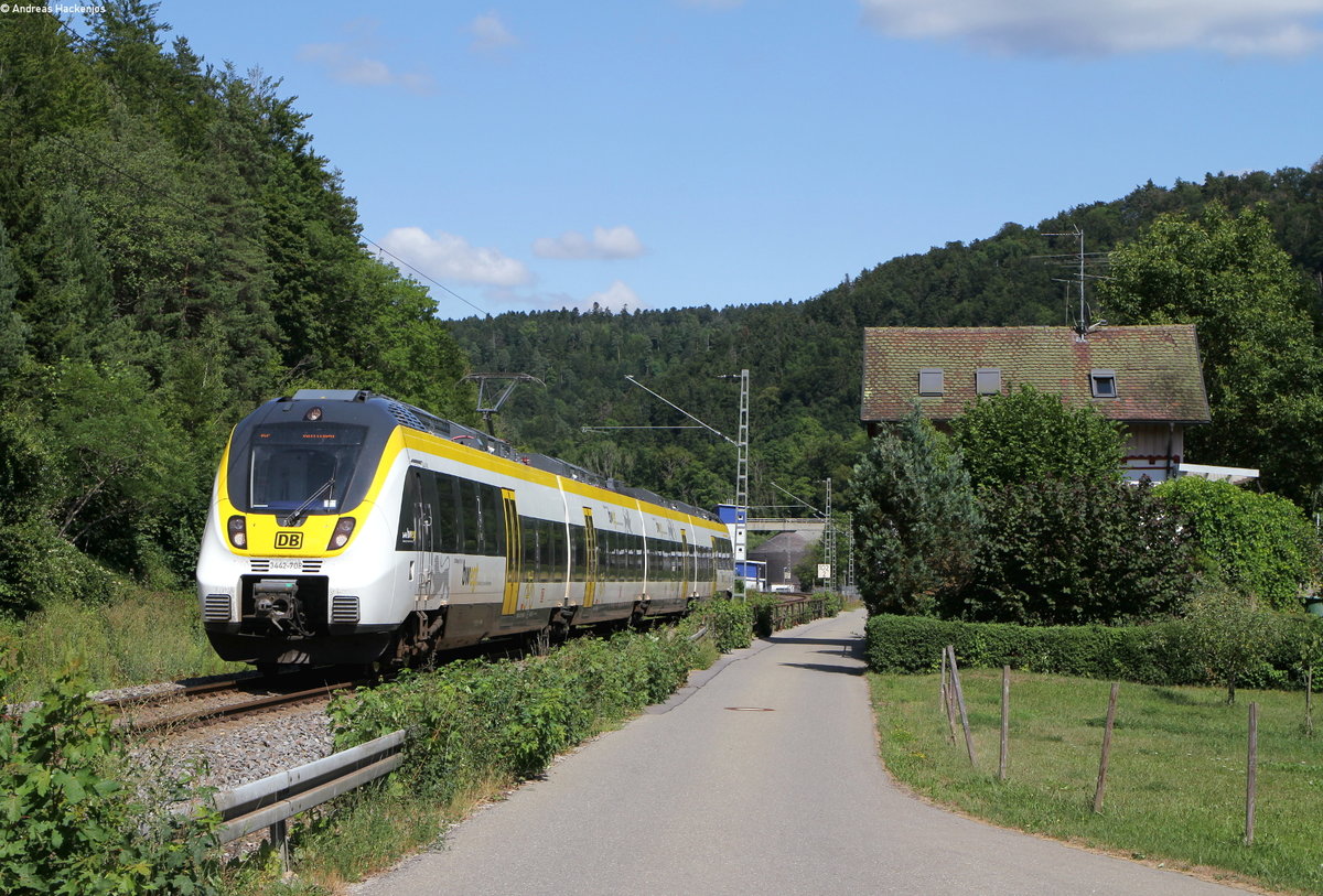 3442 208 als RE 17659 (Böblingen-Rottweil) bei Aistaig 29.7.19
