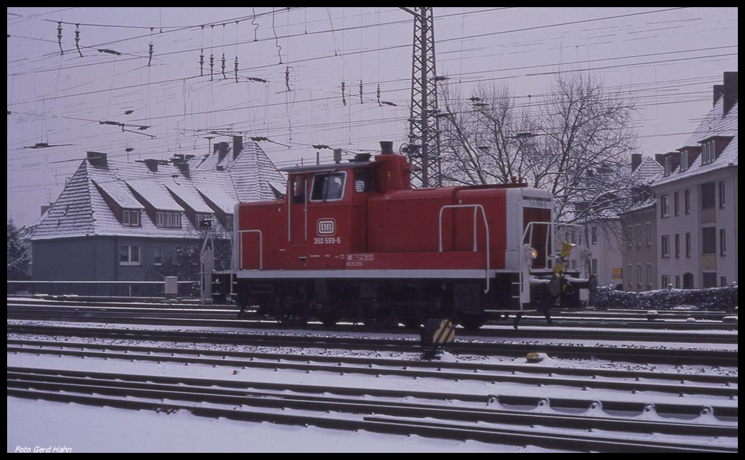 360599 rangiert am 13.2.1991 im oberen Bahnhof des HBF Osnabrück.
