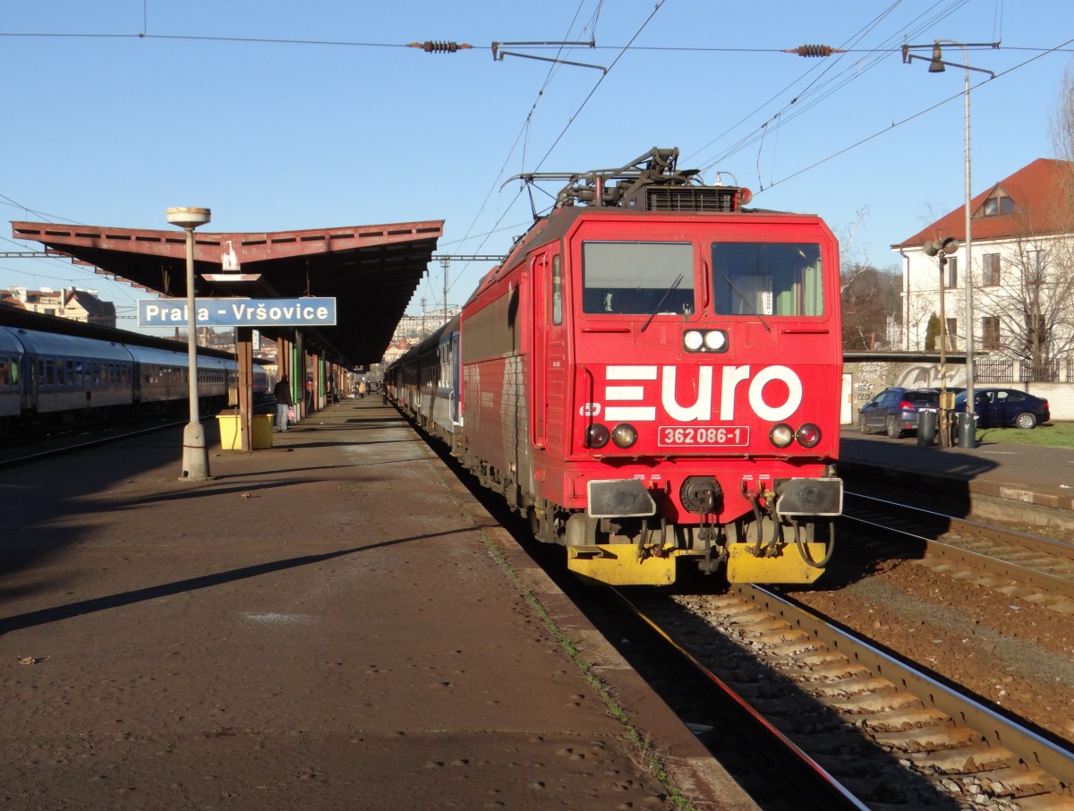 362 086-1 zu sehen am 13.01.15 in Praha-Vršovice.