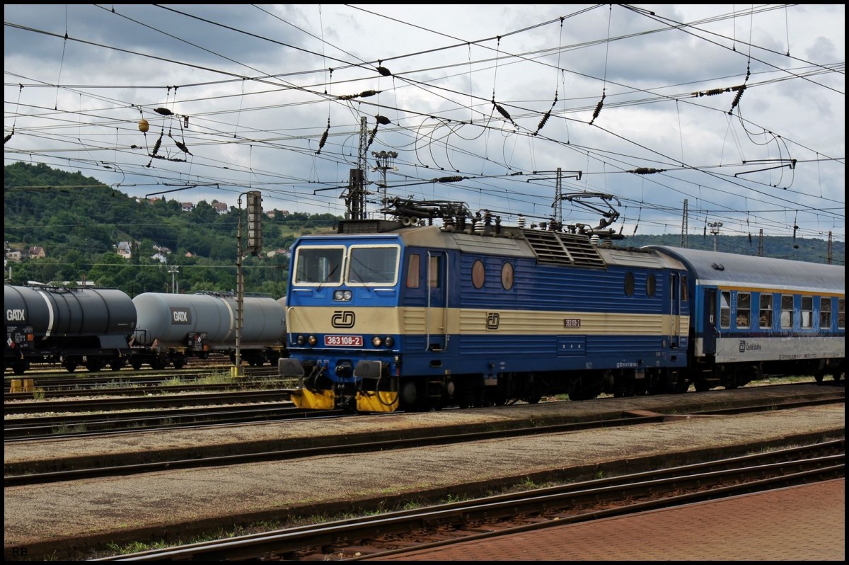 363 108 in Bahnhof Usti nad Labem zapad. Aufgenommen 05.05.2013

