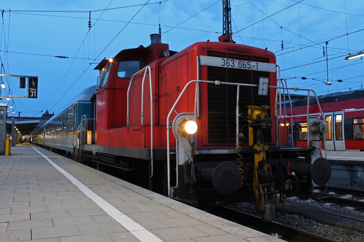 363 665 rangierte am 12.4.14 im Münchener Hbf. Bahnbilder.de