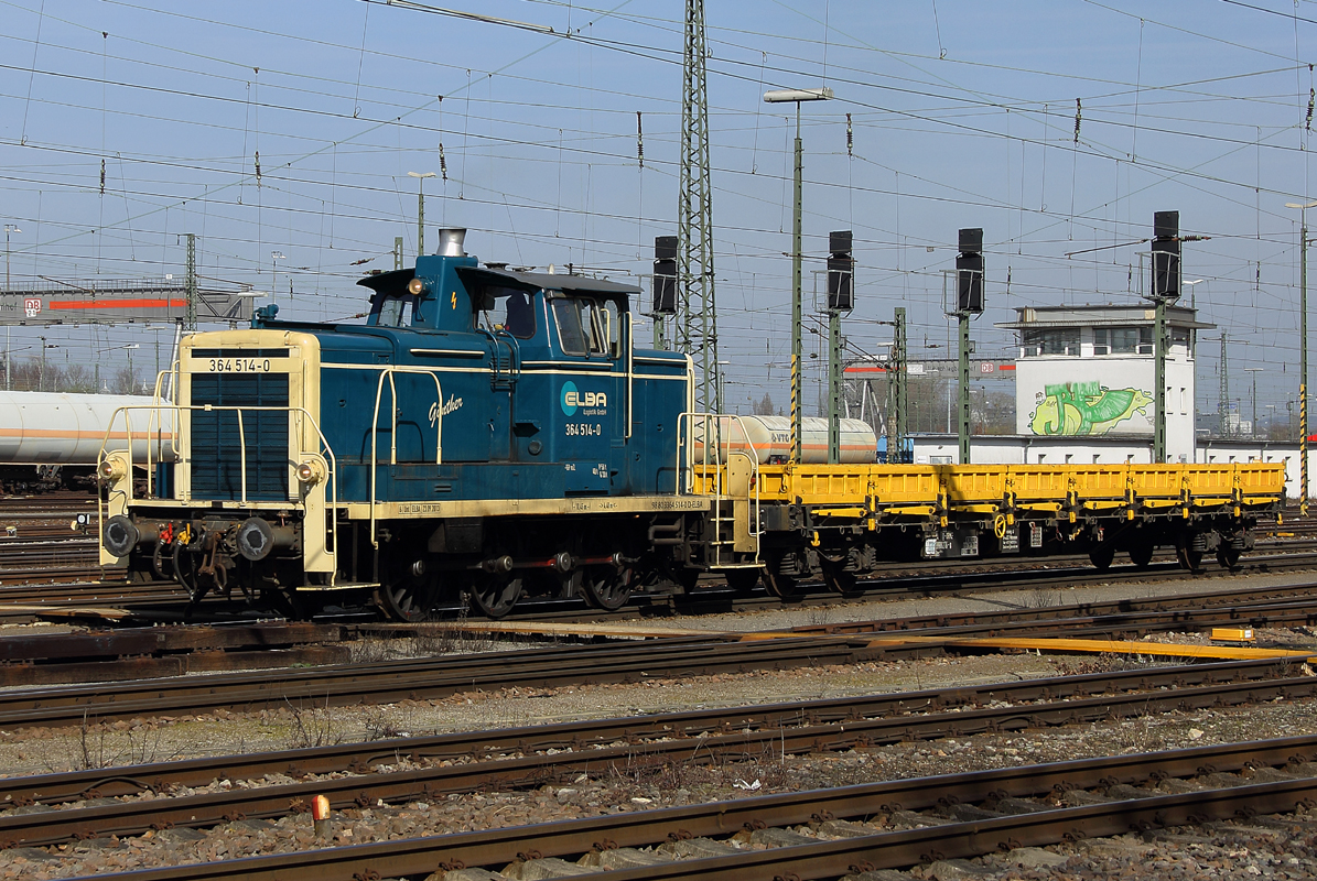 364 514-0 / ELBA Logistik GmbH / Güterbahnhof Karlsruhe / 16.03.2017