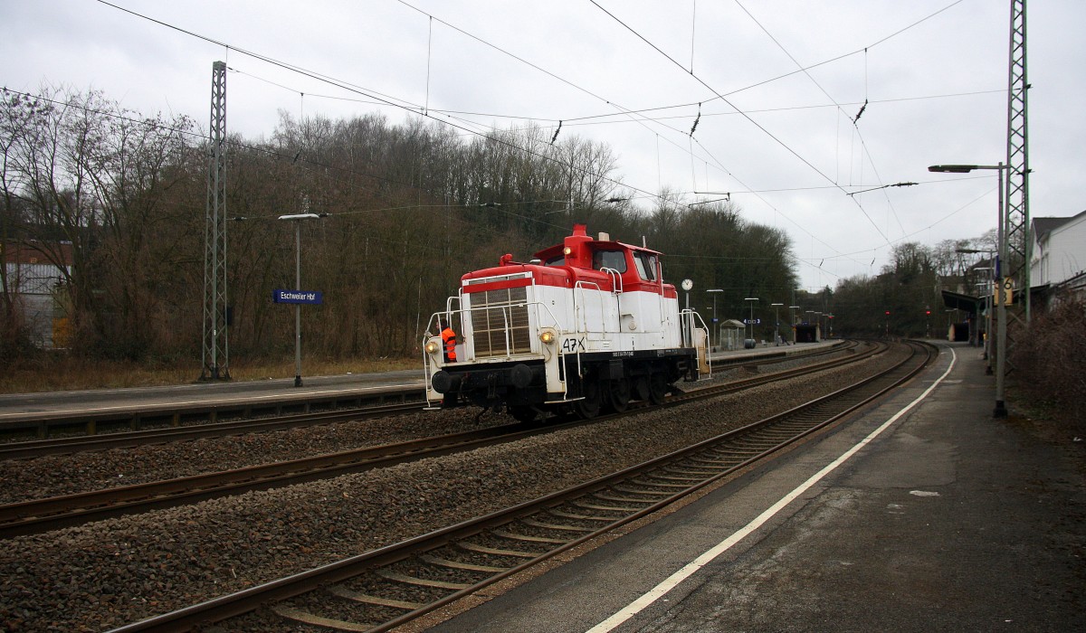364 578-5 AIXrail rangiert in Eschweiler-Hbf. Aufgenommen vom Bahnsteig 1 in Eschweiler-Hbf. 
Am 28.3.2015.