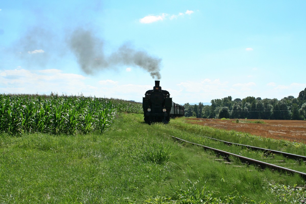 378.78 mit dem Pz4 von Haltingen nach Kandern am Mittag des 11.08.13 kurz vor der Einfahrt in Wollbach.