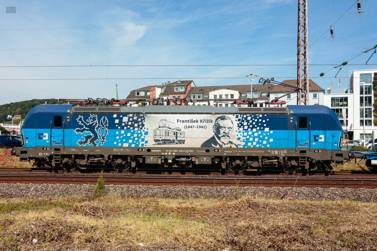 383 016-3 CD Cargo  Frantisek Krizik  (1847-1941) in Wuppertal, Juli 2025.