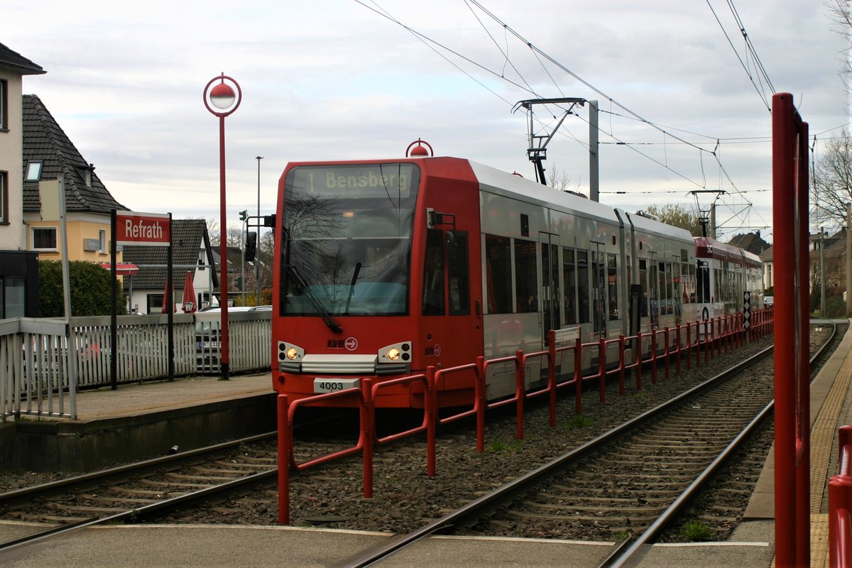 4003 der Kölner Verkehrsbetriebe in Refarth am 08.03.2020