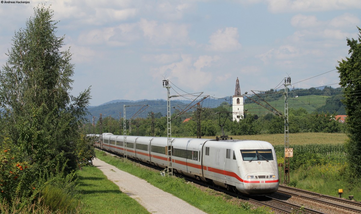 401 004-7  Mühldorf am Inn  als ICE 279 (Berlin Hbf (Tief)-Basel SBB) bei Denzlingen 1.8.14