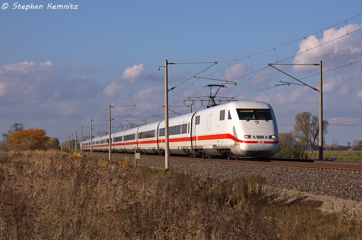 401 011-2  N�rnberg  als ICE 692 von M�nchen Hbf nach Berlin Hbf (tief) in Vietznitz. 24.10.2013
