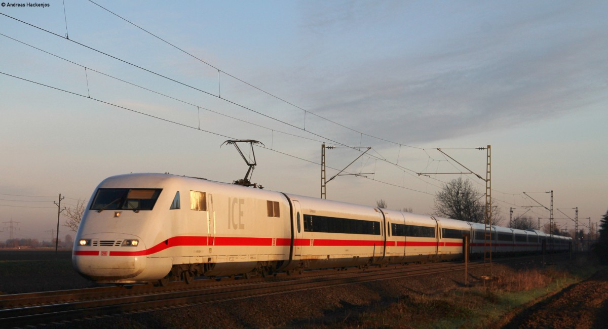 401 053-4  Neumünster  als ICE 5 (Frankfurt(Main)Hbf-Zürich HB) bei Riegel 15.1.14