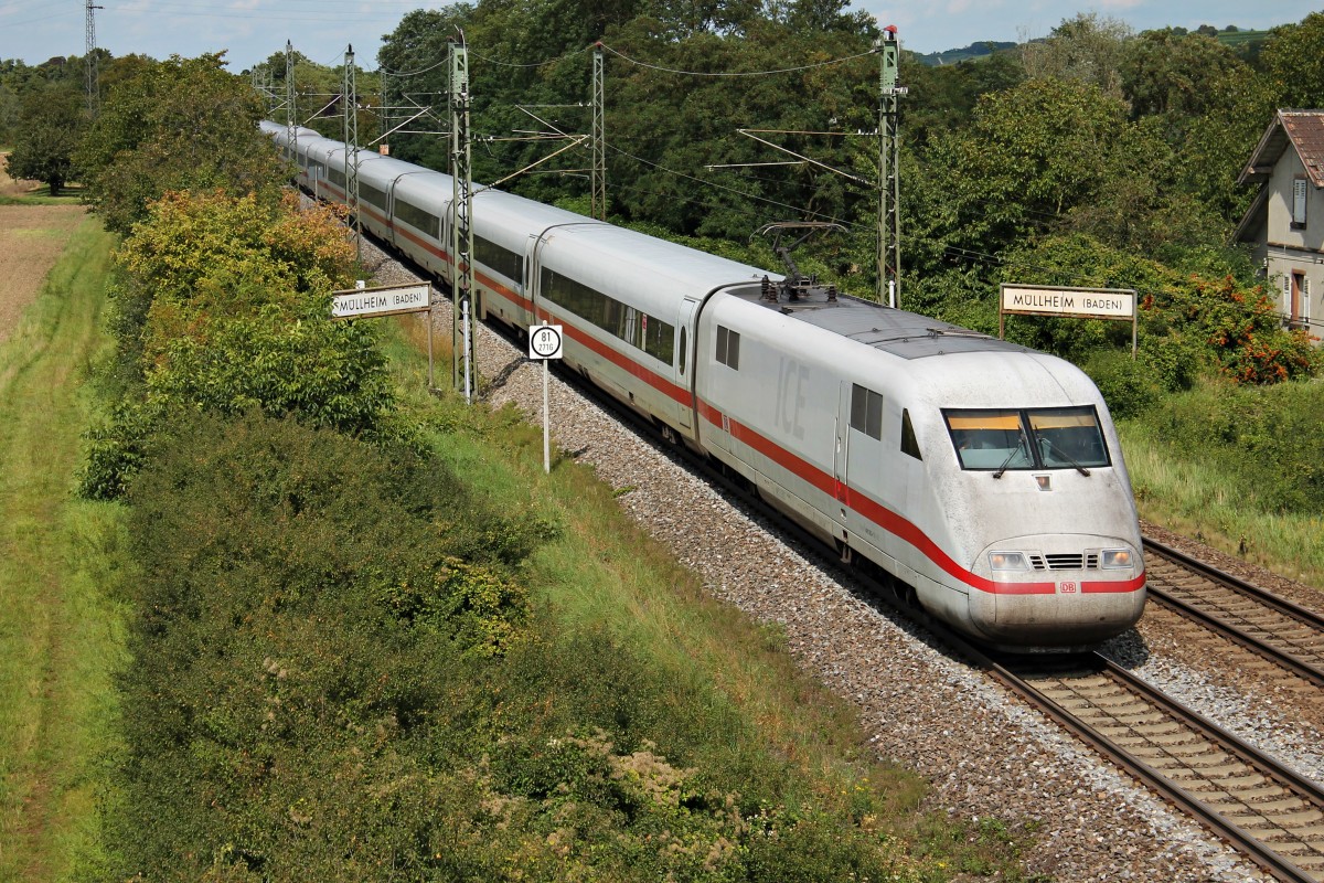 401 063-3 am 22.08.2014 bei Müllheim (Baden), als dieser auf dem Weg nach Basel SBB war.