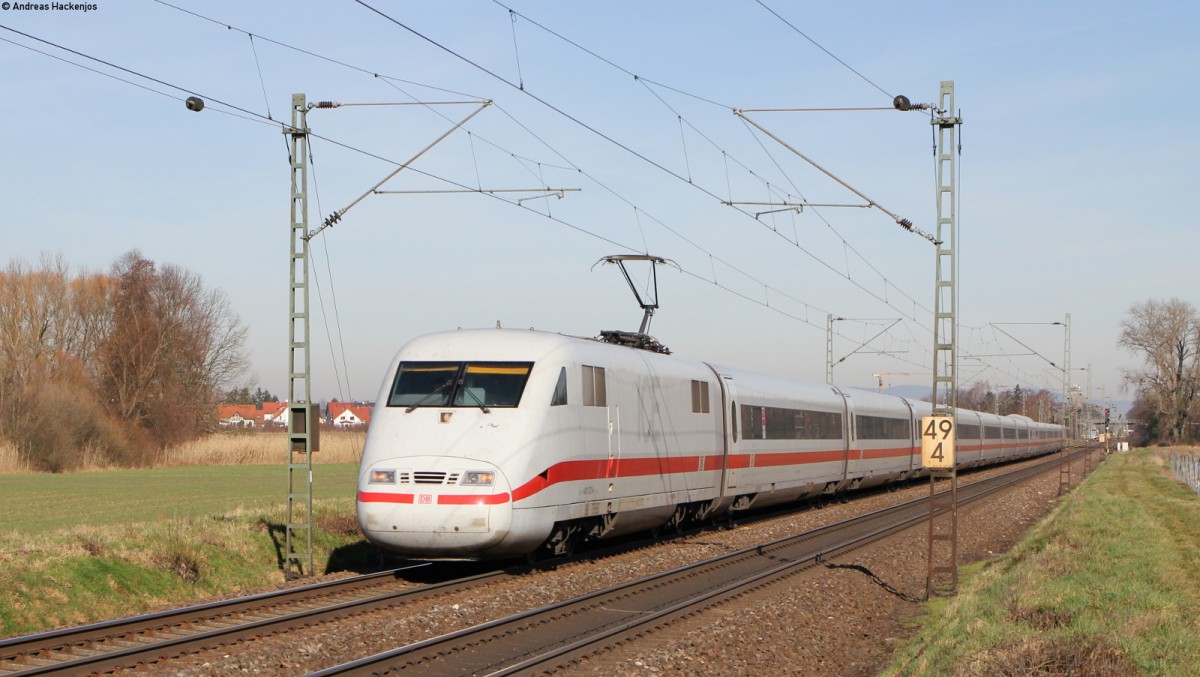 401 072-4  Landshut  als ICE 973 (Kiel Hbf-Stuttgart Hbf) bei Riedstadt Dornheim 24.2.14