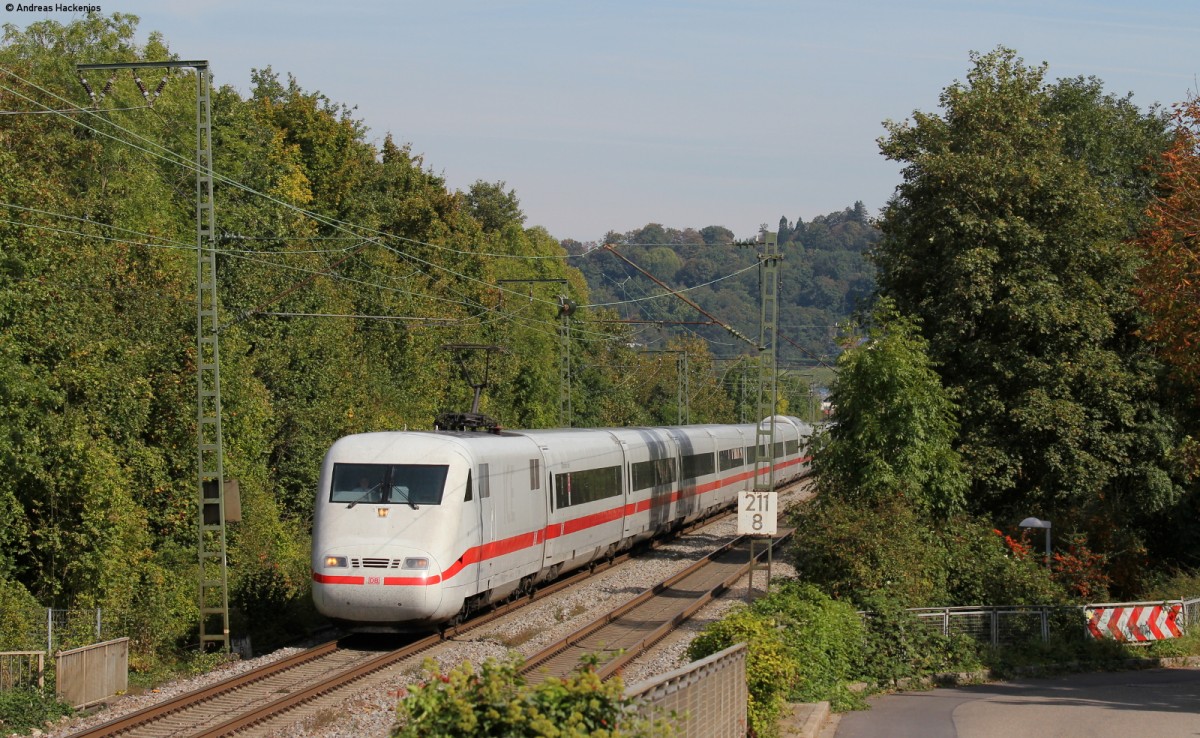 401 083-1  Timmendorfer Strand  als ICE 73 (Hamburg Altona-Zürich HB) bei FR-St.Georgen 28.9.14