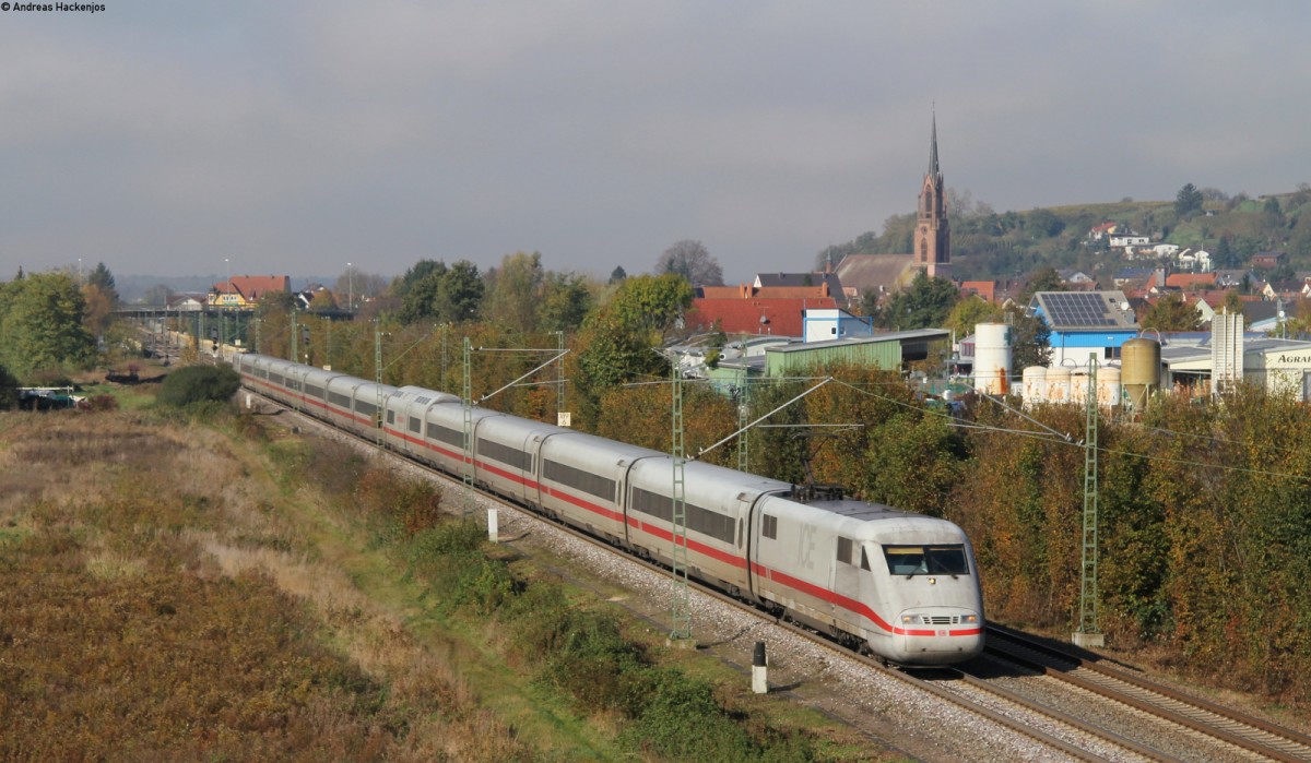 401 085-6 als   Freilassing  als ICE 275 (Berlin Hbf (tief)-Interlaken Ost) bei Riegel 31.10.13