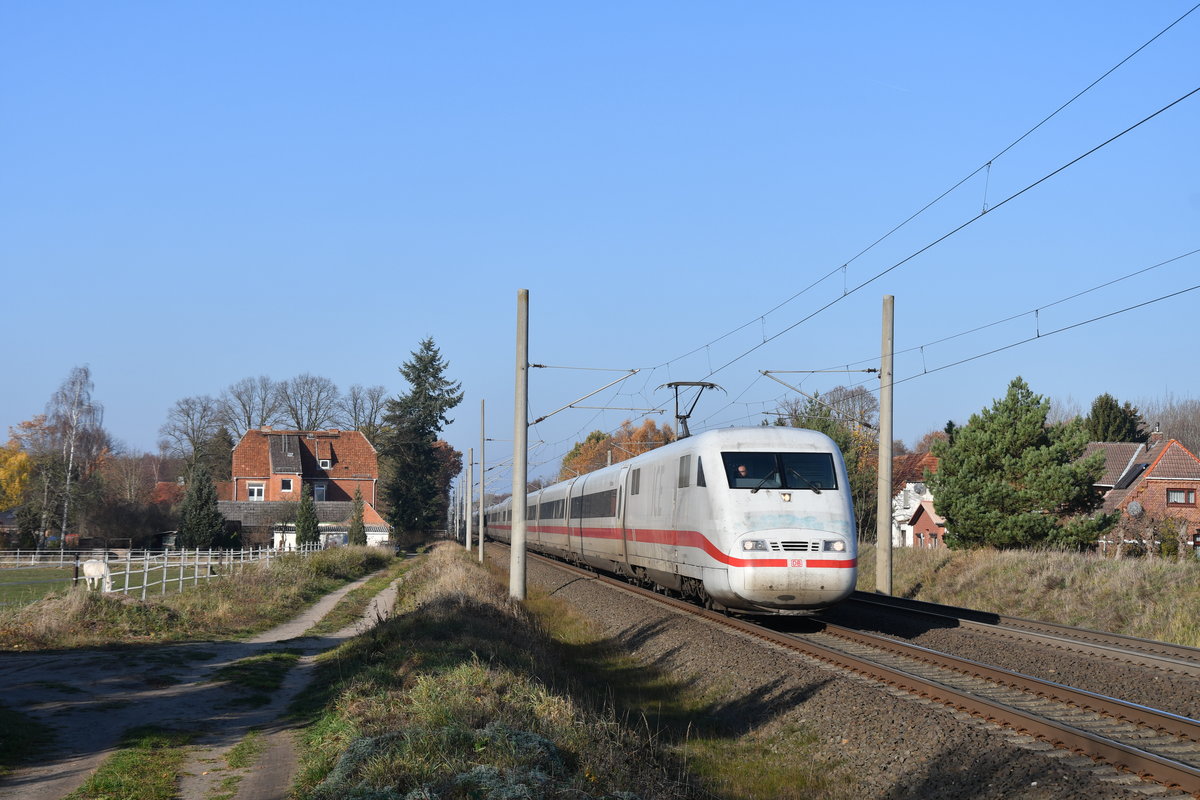 401 xxx als ICE 707 (Hamburg-Altona-München Hbf) am 16.11.2018 in Boizenburg(Elbe) 