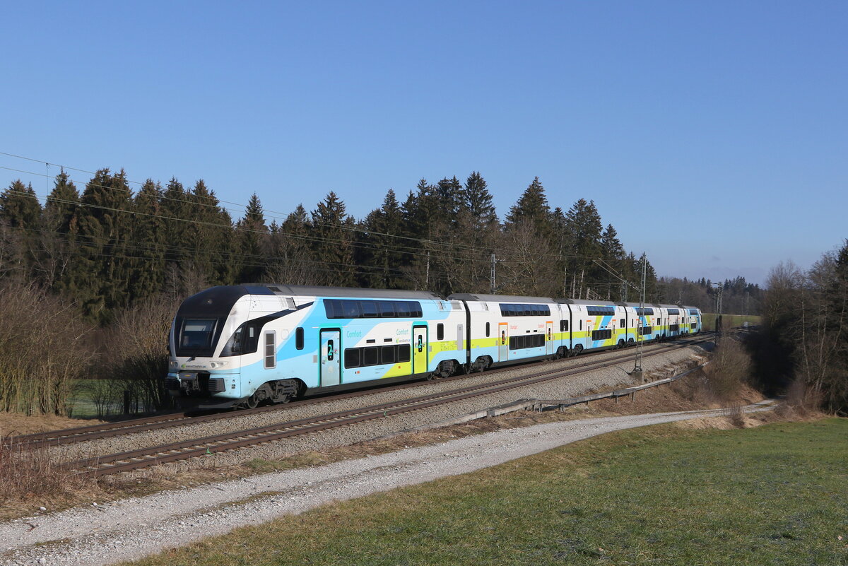 4010 022 der  Westbahn  am 8. Februar 2023 bei Sossau.