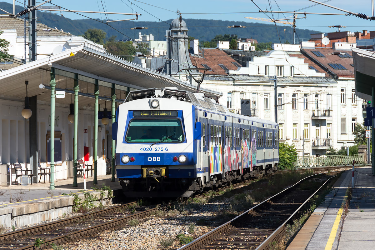 4020 275 als Schnellbahnzug 20878 (S 45) in Gersthof von Wien Handelskai nach Wien Hütteldorf, unterwegs auf der Vorortelinie. Die Aufnahme entstand am 05.09.2020.
