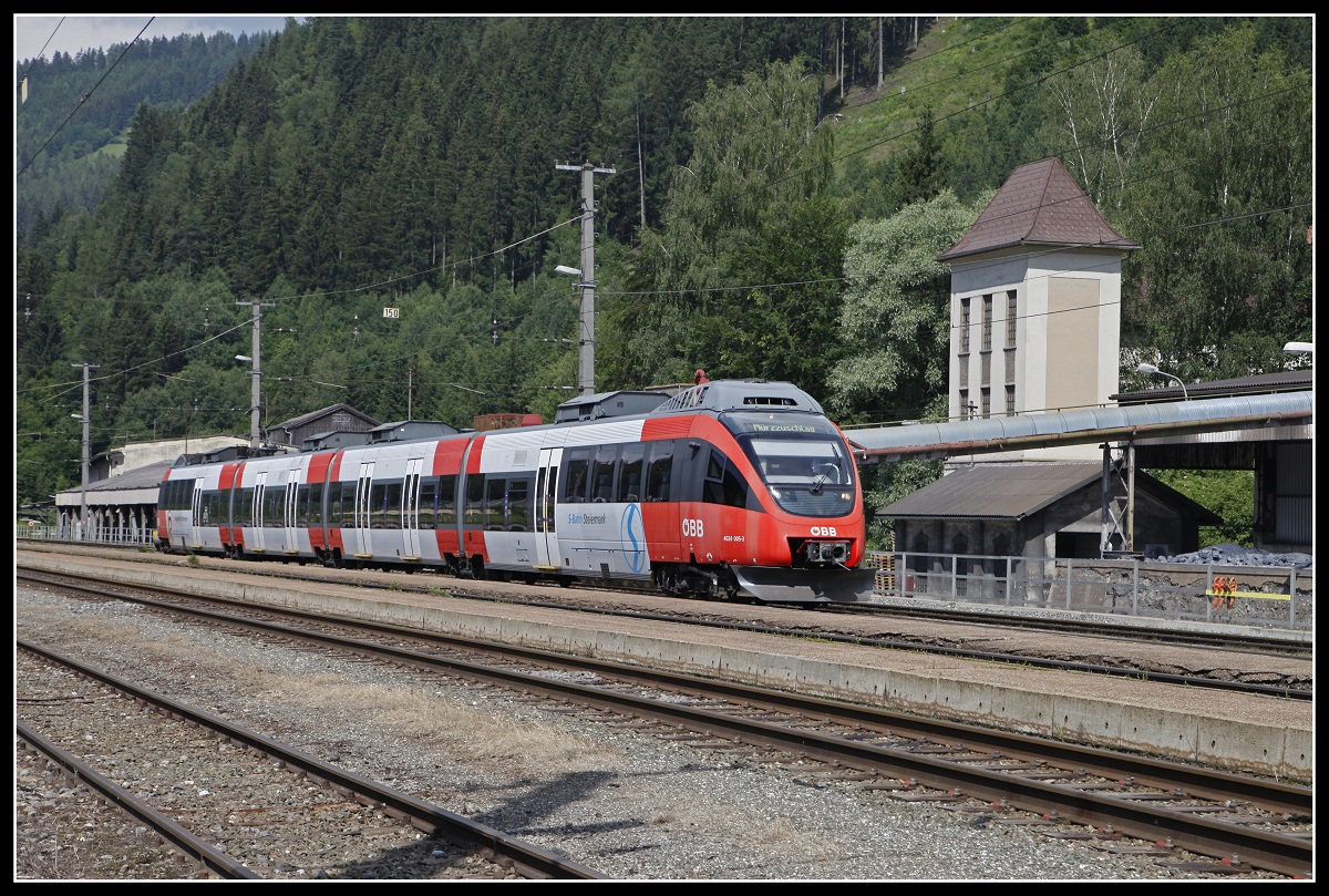 4024 005 als Regionalzug im Bahnhof Wartberg im Mürztal am 10.06.2018,