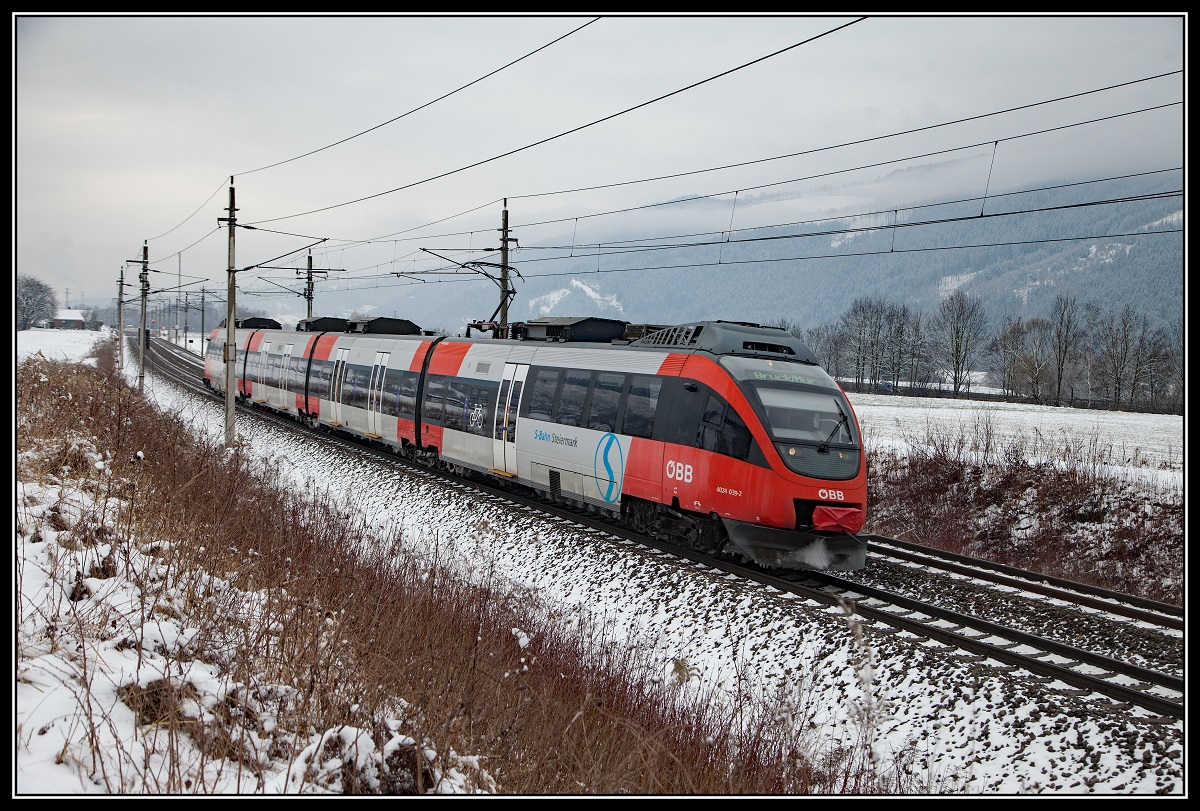 4024 039 bei Niklasdorf am 7.02.2018.