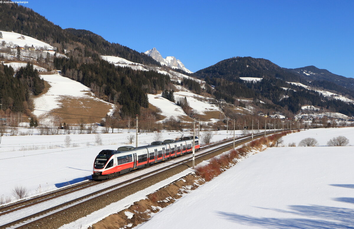 4024 041 als R 4478 (St.Michael in Oberstei – Schladming) bei Singsdorf 10.2.22