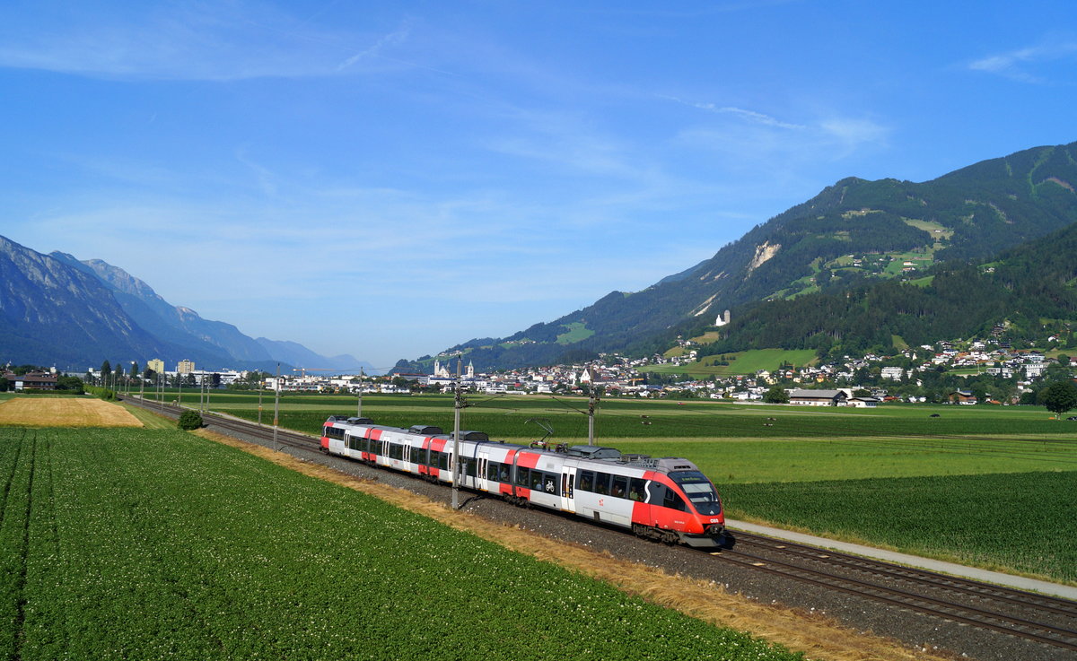 4024 075-6 als REX 5312 (Wörgl Hbf - Brennero/Brenner) bei Schwaz, 25.06.2019.