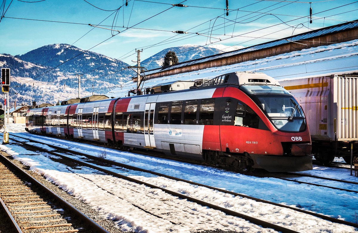 4024 114-3 steht am 27.1.2018 im Bahnhof Lienz.