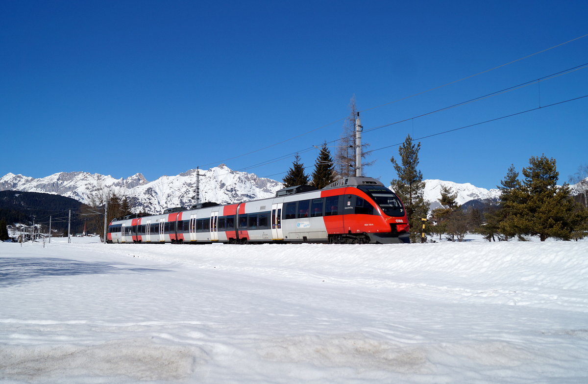 4024 118-4 als REX 5417 (Garmisch-Partenkirchen - Innsbruck Hbf) bei Krinz, 27.02.2019.