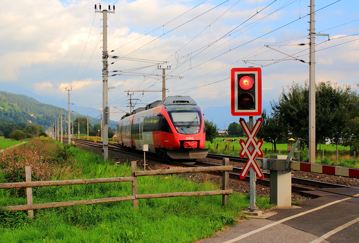 4024 124 verläßt am 07.09.2014 als S 1 Rothenthurn in Richtung Villach